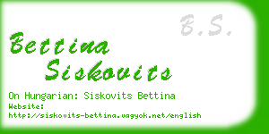 bettina siskovits business card